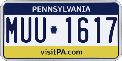 PA license plate MUU1617