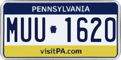 PA license plate MUU1620