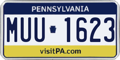 PA license plate MUU1623