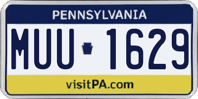 PA license plate MUU1629