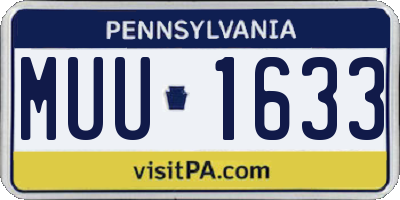 PA license plate MUU1633