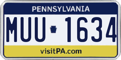 PA license plate MUU1634