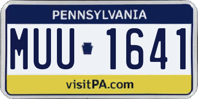 PA license plate MUU1641