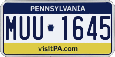 PA license plate MUU1645