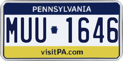 PA license plate MUU1646