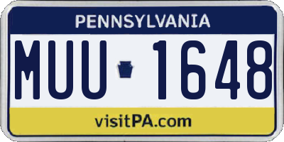 PA license plate MUU1648
