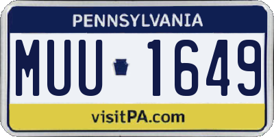 PA license plate MUU1649