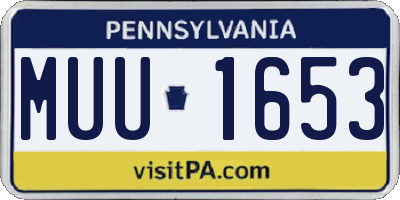 PA license plate MUU1653