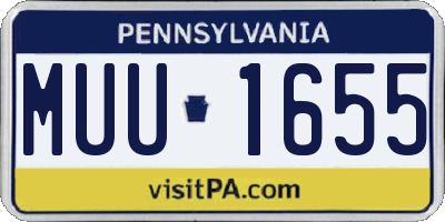 PA license plate MUU1655