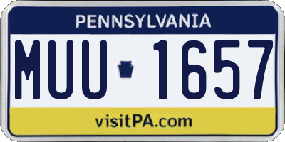 PA license plate MUU1657