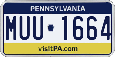 PA license plate MUU1664