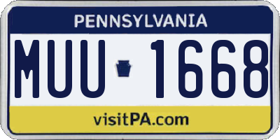 PA license plate MUU1668
