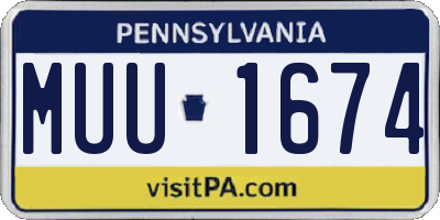 PA license plate MUU1674