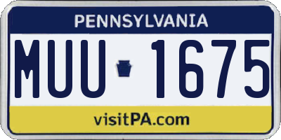 PA license plate MUU1675
