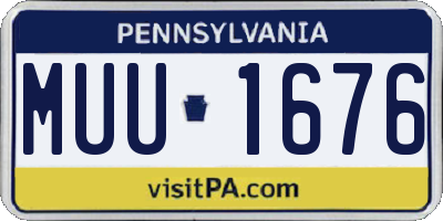PA license plate MUU1676