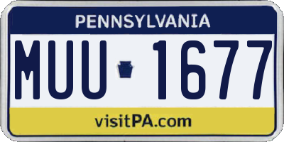 PA license plate MUU1677