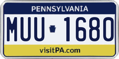 PA license plate MUU1680