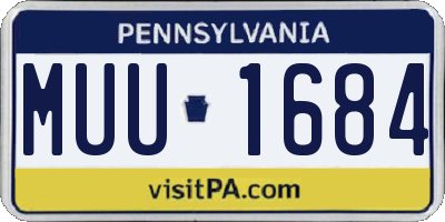 PA license plate MUU1684