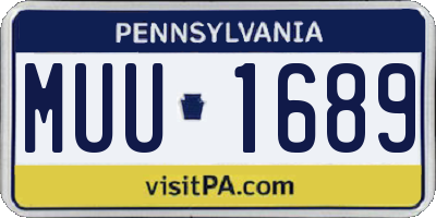 PA license plate MUU1689