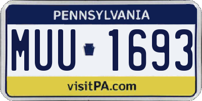 PA license plate MUU1693