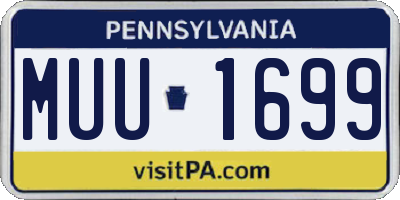 PA license plate MUU1699