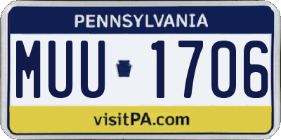 PA license plate MUU1706