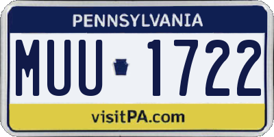 PA license plate MUU1722