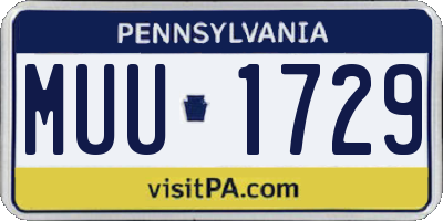 PA license plate MUU1729