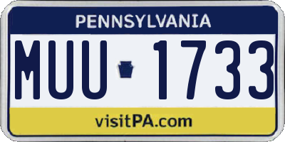 PA license plate MUU1733