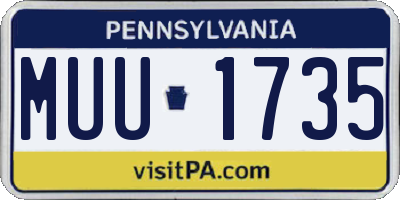 PA license plate MUU1735