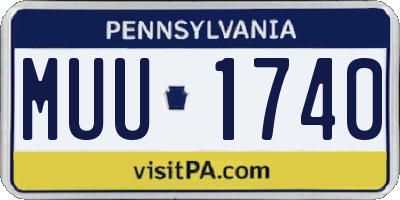PA license plate MUU1740