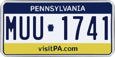 PA license plate MUU1741