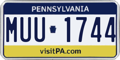 PA license plate MUU1744