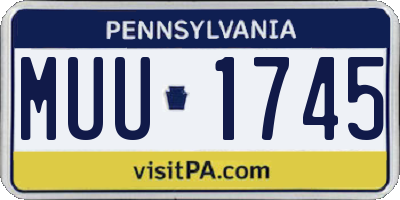 PA license plate MUU1745