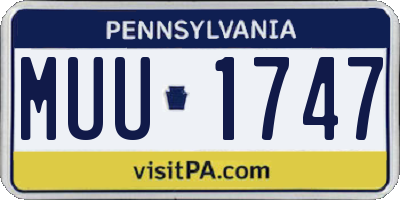 PA license plate MUU1747