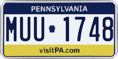 PA license plate MUU1748