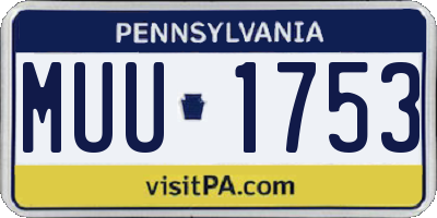 PA license plate MUU1753