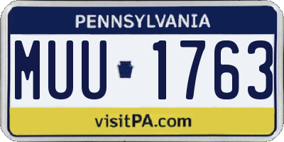 PA license plate MUU1763