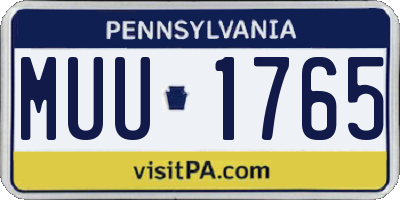 PA license plate MUU1765