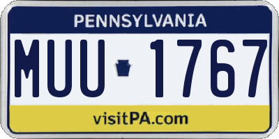 PA license plate MUU1767