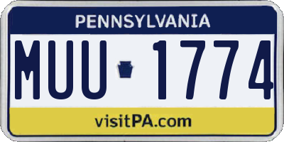 PA license plate MUU1774