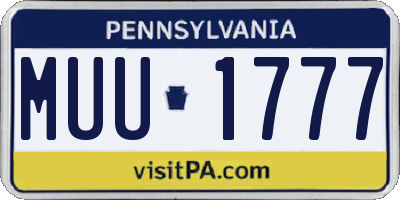 PA license plate MUU1777