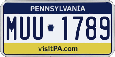 PA license plate MUU1789