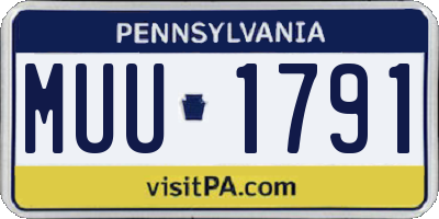 PA license plate MUU1791