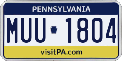 PA license plate MUU1804