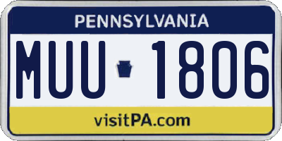 PA license plate MUU1806