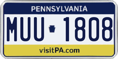 PA license plate MUU1808