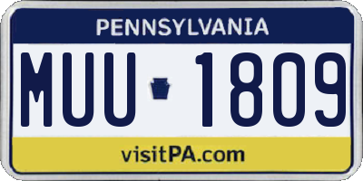 PA license plate MUU1809