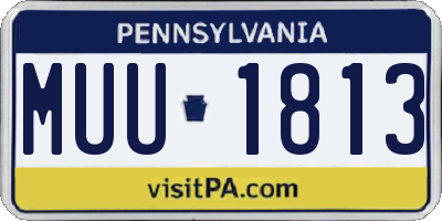 PA license plate MUU1813