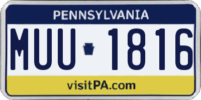PA license plate MUU1816